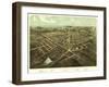 Hillsdale, Michigan - Panoramic Map-Lantern Press-Framed Art Print