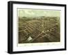 Hillsdale, Michigan - Panoramic Map-Lantern Press-Framed Art Print