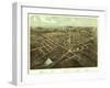 Hillsdale, Michigan - Panoramic Map-Lantern Press-Framed Art Print