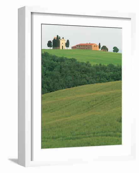 Hillside Chapel, Tuscany, Italy-Walter Bibikow-Framed Photographic Print
