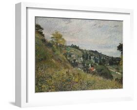 Hillside in Auvers; Sente Et Coteaux D'Auvers-Camille Pissarro-Framed Giclee Print