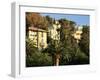 Hillside Mansions Amongst Palms, Santa Margherita Ligure, Portofino Peninsula, Liguria, Italy-Ruth Tomlinson-Framed Photographic Print