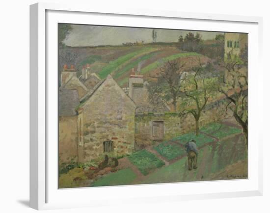 Hillside of the Hermitage, Pontoise, 1873-Camille Pissarro-Framed Giclee Print