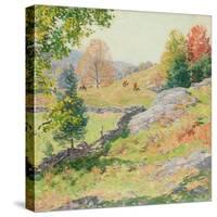 Hillside Pastures—September, 1922-Willard Leroy Metcalf-Stretched Canvas