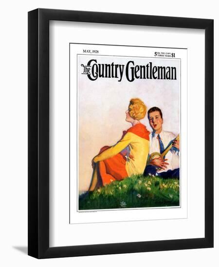 "Hillside Serenade," Country Gentleman Cover, May 1, 1928-McClelland Barclay-Framed Giclee Print