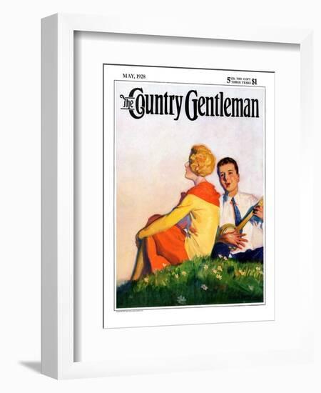 "Hillside Serenade," Country Gentleman Cover, May 1, 1928-McClelland Barclay-Framed Giclee Print