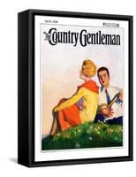 "Hillside Serenade," Country Gentleman Cover, May 1, 1928-McClelland Barclay-Framed Stretched Canvas