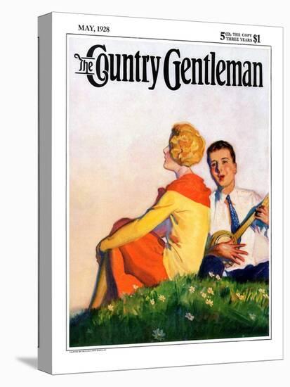 "Hillside Serenade," Country Gentleman Cover, May 1, 1928-McClelland Barclay-Stretched Canvas