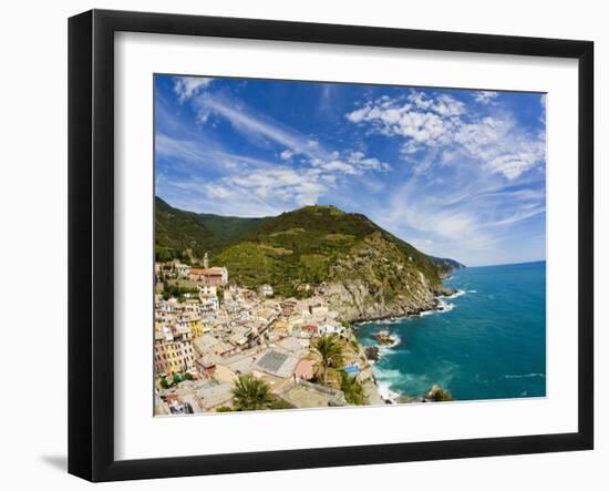 Hillside Town of Vernazza, Cinque Terre, Italy-Terry Eggers-Framed Photographic Print