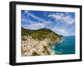 Hillside Town of Vernazza, Cinque Terre, Italy-Terry Eggers-Framed Photographic Print