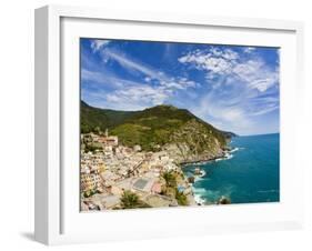 Hillside Town of Vernazza, Cinque Terre, Italy-Terry Eggers-Framed Photographic Print