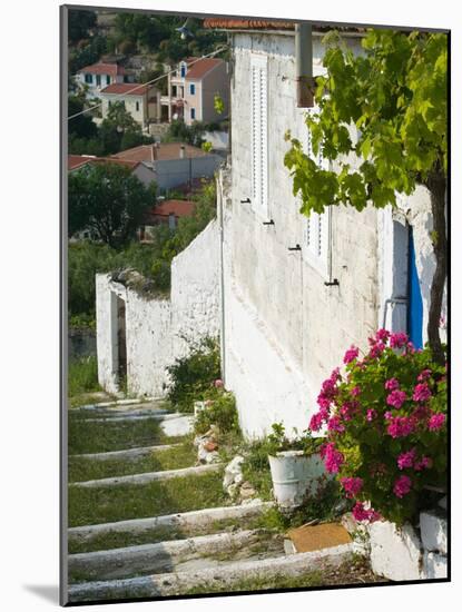 Hillside Vacation Villa Detail, Assos, Kefalonia, Ionian Islands, Greece-Walter Bibikow-Mounted Photographic Print