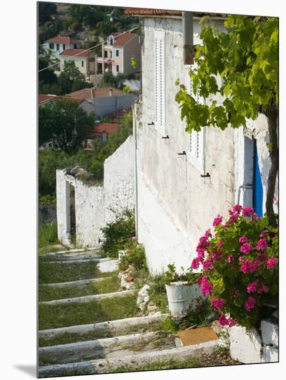 Hillside Vacation Villa Detail, Assos, Kefalonia, Ionian Islands, Greece-Walter Bibikow-Mounted Photographic Print