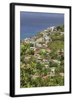 Hillside Village by the Sea, St. Lucia, Windward Islands, West Indies, Caribbean, Central America-Eleanor Scriven-Framed Photographic Print