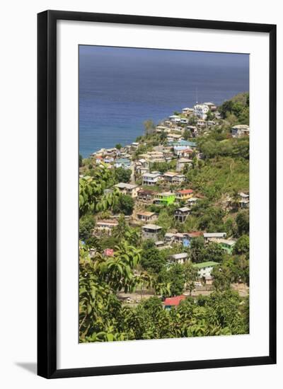 Hillside Village by the Sea, St. Lucia, Windward Islands, West Indies, Caribbean, Central America-Eleanor Scriven-Framed Photographic Print