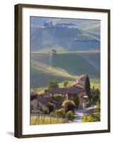 Hillsides Covered with Vineyards, Nr Castiglione Falletto, Piedmont, Italy-Peter Adams-Framed Photographic Print