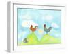 Hilltop Roosters-Ingrid Blixt-Framed Art Print