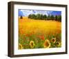 Hilltop Trees with Poppies I-Chris Vest-Framed Art Print