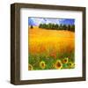 Hilltop Trees with Poppies II-Chris Vest-Framed Art Print