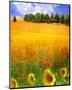 Hilltop Trees with Poppies III-Chris Vest-Mounted Art Print