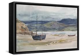 Hilly Coast Scene with Boats, 19th Century-John Absolon-Framed Stretched Canvas