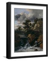 Hilly Landscape with a Waterfall-Jacob Isaacksz Van Ruisdael-Framed Giclee Print