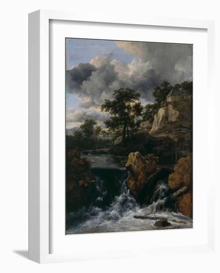 Hilly Landscape with a Waterfall-Jacob Isaacksz Van Ruisdael-Framed Giclee Print