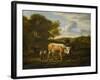 Hilly Landscape with Cows-Adriaen van de Velde-Framed Art Print