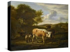 Hilly Landscape with Cows-Adriaen van de Velde-Stretched Canvas