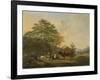 Hilly Landscape with Shepherd, Drover and Cattle-Pieter Gerardus van Os-Framed Art Print