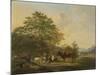 Hilly Landscape with Shepherd, Drover and Cattle-Pieter Gerardus van Os-Mounted Art Print