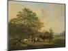 Hilly Landscape with Shepherd, Drover and Cattle-Pieter Gerardus van Os-Mounted Art Print