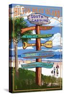 Hilton Head Island, South Carolina - Destination Signs-Lantern Press-Stretched Canvas