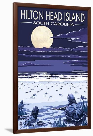 Hilton Head, South Carolina - Baby Turtles Hatching-Lantern Press-Framed Art Print