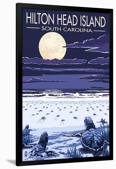 Hilton Head, South Carolina - Baby Turtles Hatching-Lantern Press-Framed Art Print