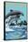 Hilton Head, South Carolina - Dolphins Jumping-Lantern Press-Framed Stretched Canvas