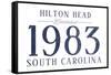 Hilton Head, South Carolina - Established Date (Blue)-Lantern Press-Framed Stretched Canvas