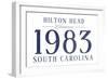 Hilton Head, South Carolina - Established Date (Blue)-Lantern Press-Framed Art Print
