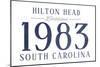Hilton Head, South Carolina - Established Date (Blue)-Lantern Press-Mounted Art Print