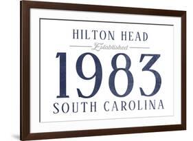 Hilton Head, South Carolina - Established Date (Blue)-Lantern Press-Framed Art Print