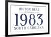 Hilton Head, South Carolina - Established Date (Blue)-Lantern Press-Framed Art Print