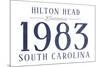 Hilton Head, South Carolina - Established Date (Blue)-Lantern Press-Mounted Art Print