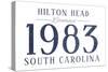 Hilton Head, South Carolina - Established Date (Blue)-Lantern Press-Stretched Canvas