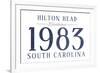 Hilton Head, South Carolina - Established Date (Blue)-Lantern Press-Framed Premium Giclee Print