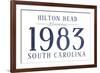 Hilton Head, South Carolina - Established Date (Blue)-Lantern Press-Framed Premium Giclee Print