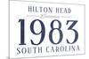 Hilton Head, South Carolina - Established Date (Blue)-Lantern Press-Mounted Premium Giclee Print