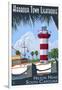 Hilton Head, South Carolina - Harbour Town Lighthouse-Lantern Press-Framed Art Print