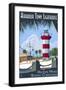 Hilton Head, South Carolina - Harbour Town Lighthouse-Lantern Press-Framed Art Print