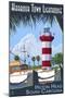 Hilton Head, South Carolina - Harbour Town Lighthouse-Lantern Press-Mounted Art Print