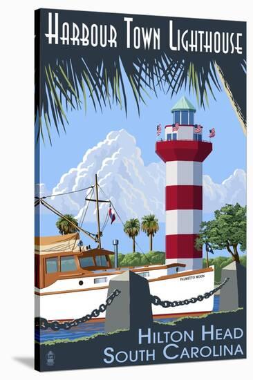 Hilton Head, South Carolina - Harbour Town Lighthouse-Lantern Press-Stretched Canvas